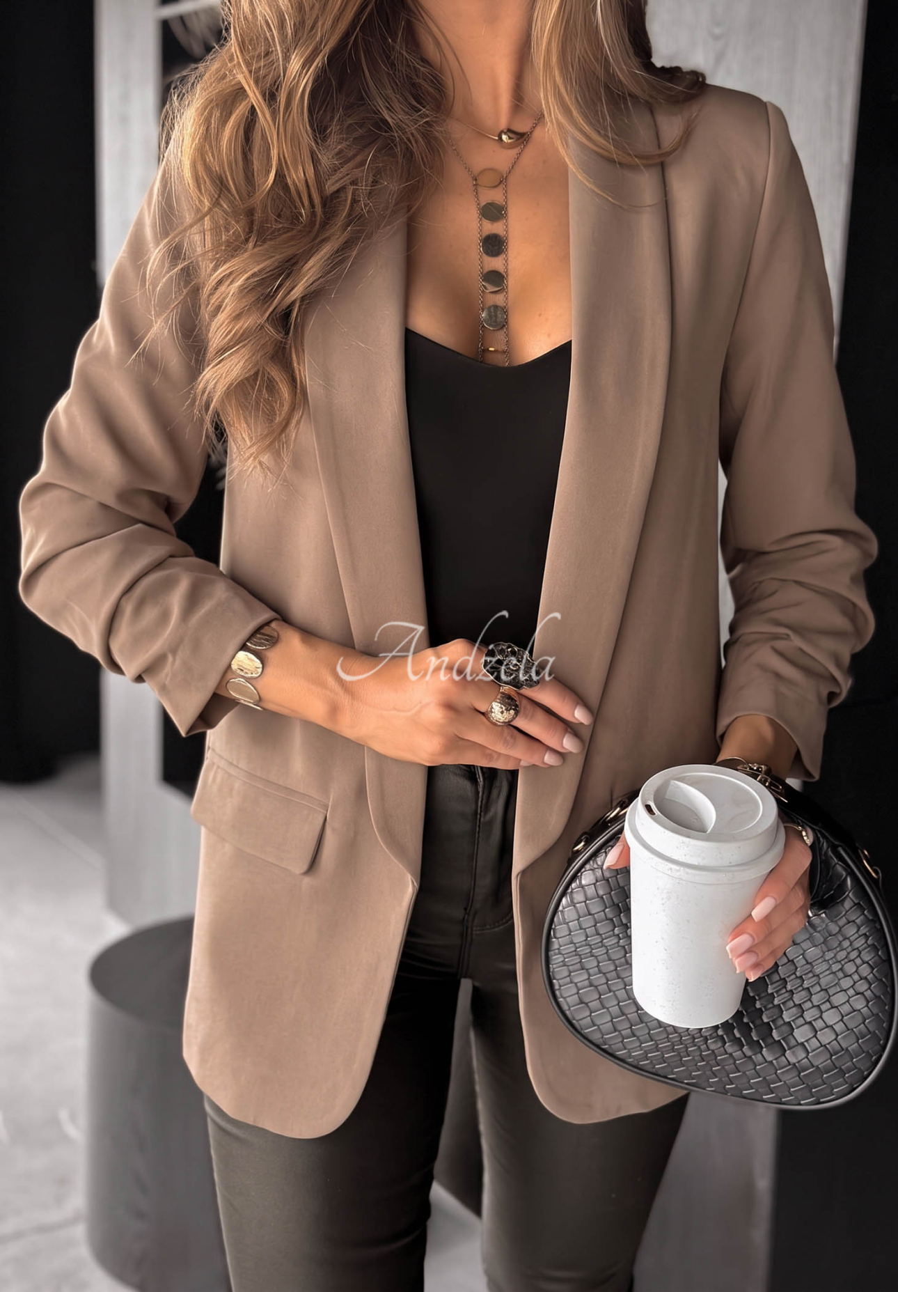 Klassischer Blazer Premium Mokkafarben II