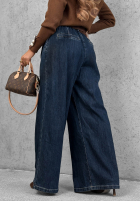 Hose Jeans wide leg z paskiem Amber Chapter Blau