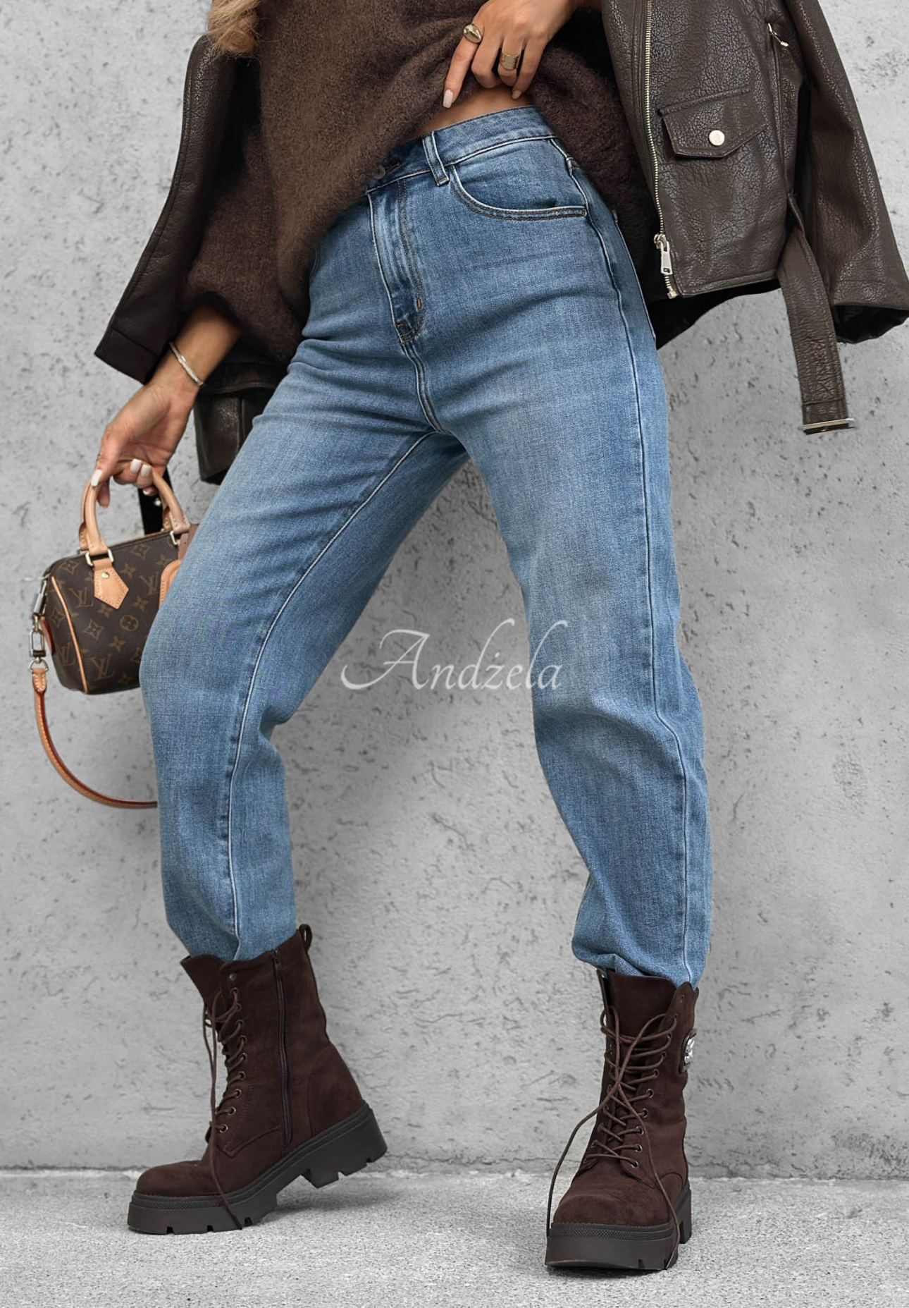 Jeanshose mom fit Quiet Days Blau