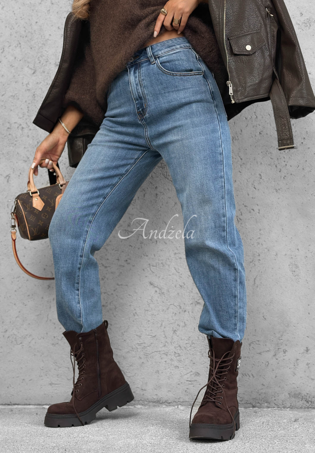 Jeanshose mom fit Quiet Days Blau