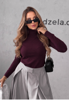 Dopasowany Pullover z golfem Solange Beerenfarben