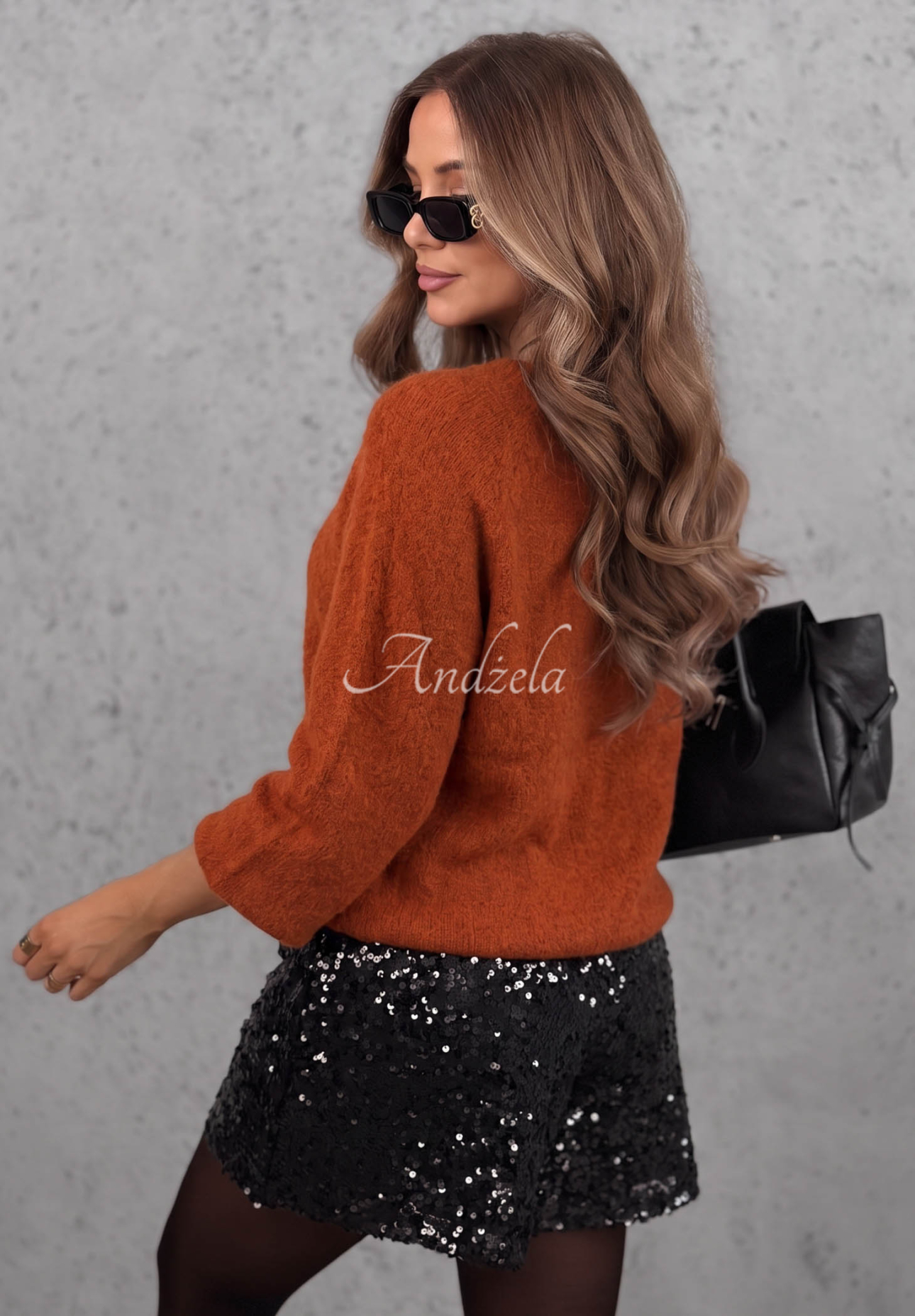 Kurzer Cardigan mit Baby-Alpaka und Wolle Soft Fluff rotblond