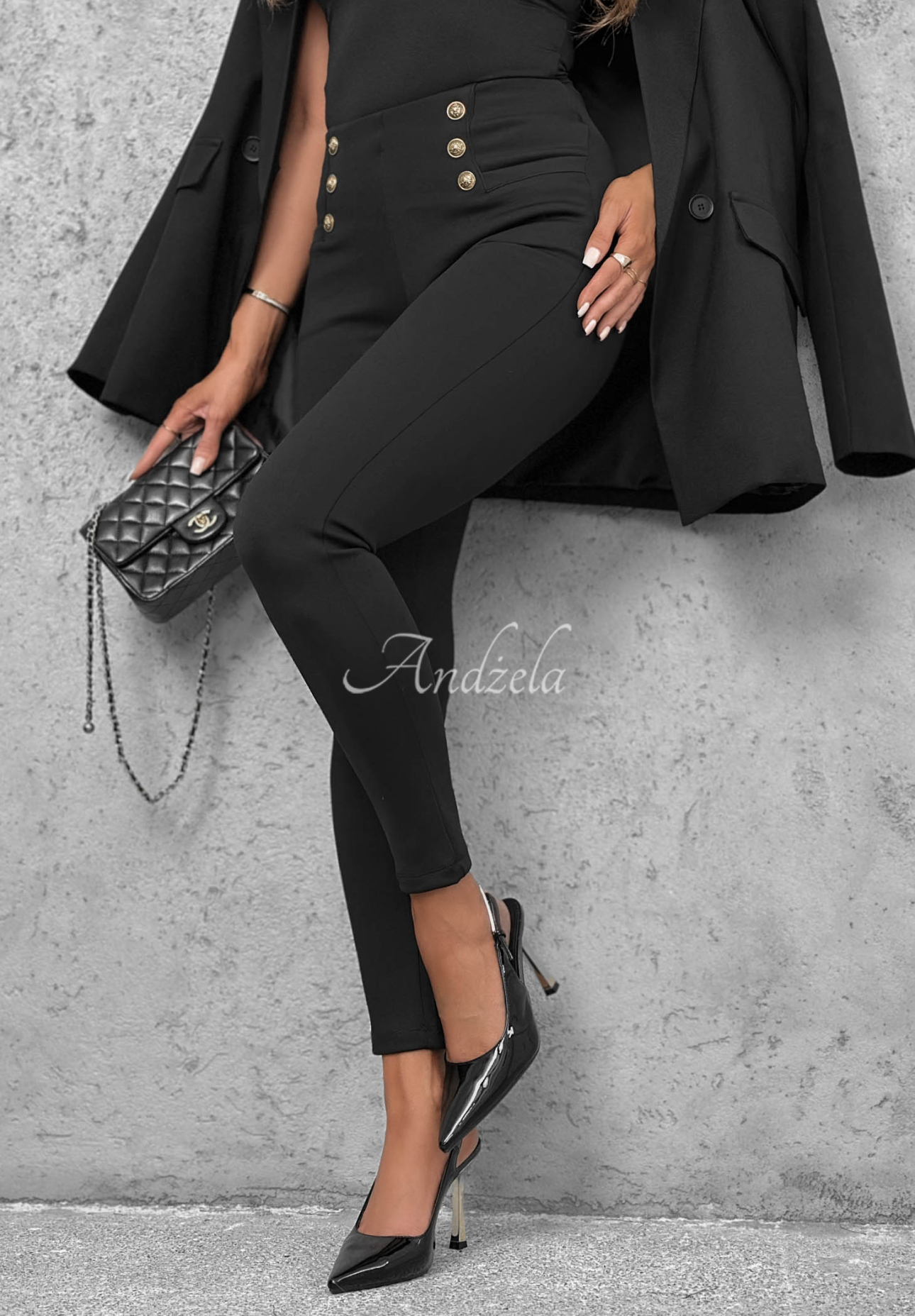 Gefütterte Leggings mit Knöpfen Everyday Move Schwarz