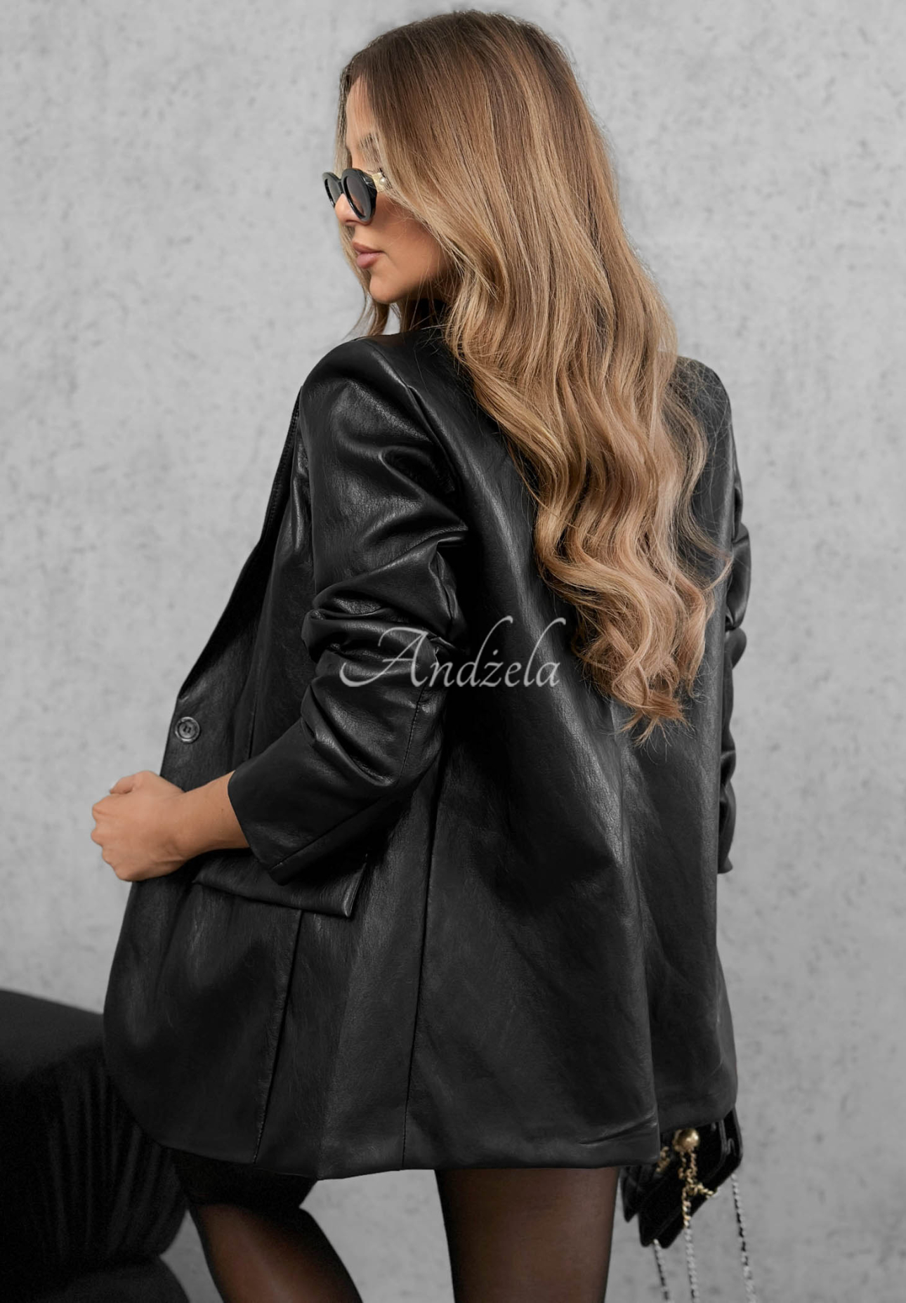 Lederblazer mit Kragen Dangerous Darling Schwarz