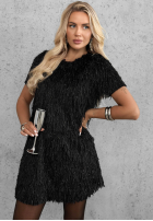 Kleid mini z piórkami Dangerous Charm Schwarz