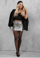 Cekinowa Kurzer Rock mini Shimmer Darling Silber