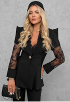 Elegancki Set Blazer z koronką i Hose Noir Elegance Schwarz