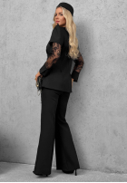 Elegancki Set Blazer z koronką i Hose Noir Elegance Schwarz
