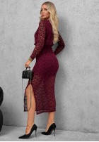 Koronkowa Kleid maxi z marszczeniami Lace Affair Schwarz