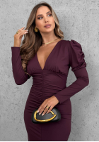 Dopasowana Kleid maxi z marszczeniami i bufkami Midnight Fantasy Beerenfarben