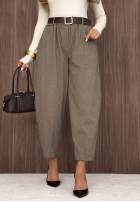 Material Hose z paskiem Autumn Air Beige