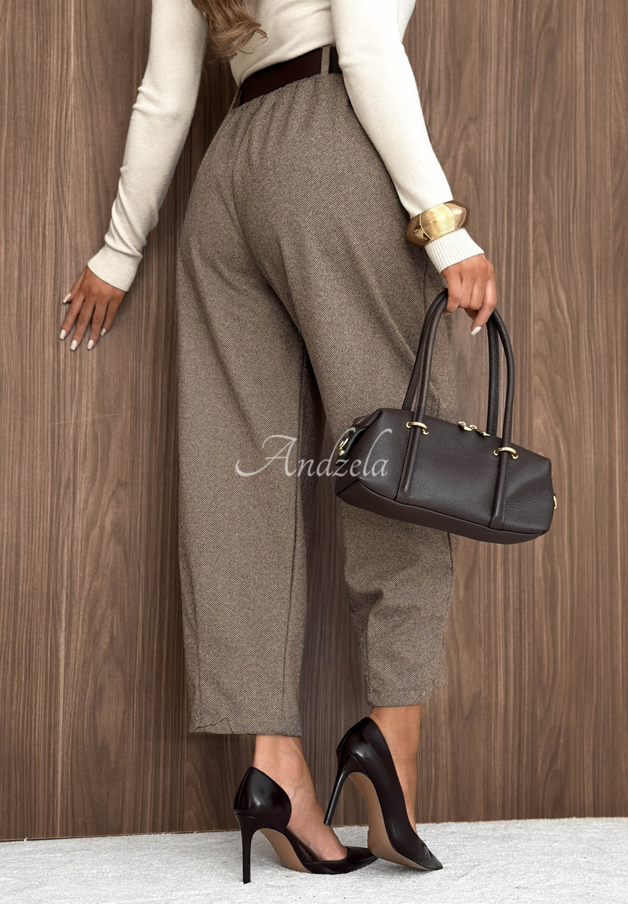 Viskose-Ballonhose mit Gürtel Autumn Air Beige