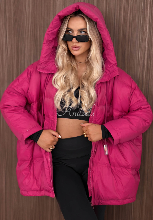 Daunenjacke mit Kapuze Coldest Of Times Fuchsia