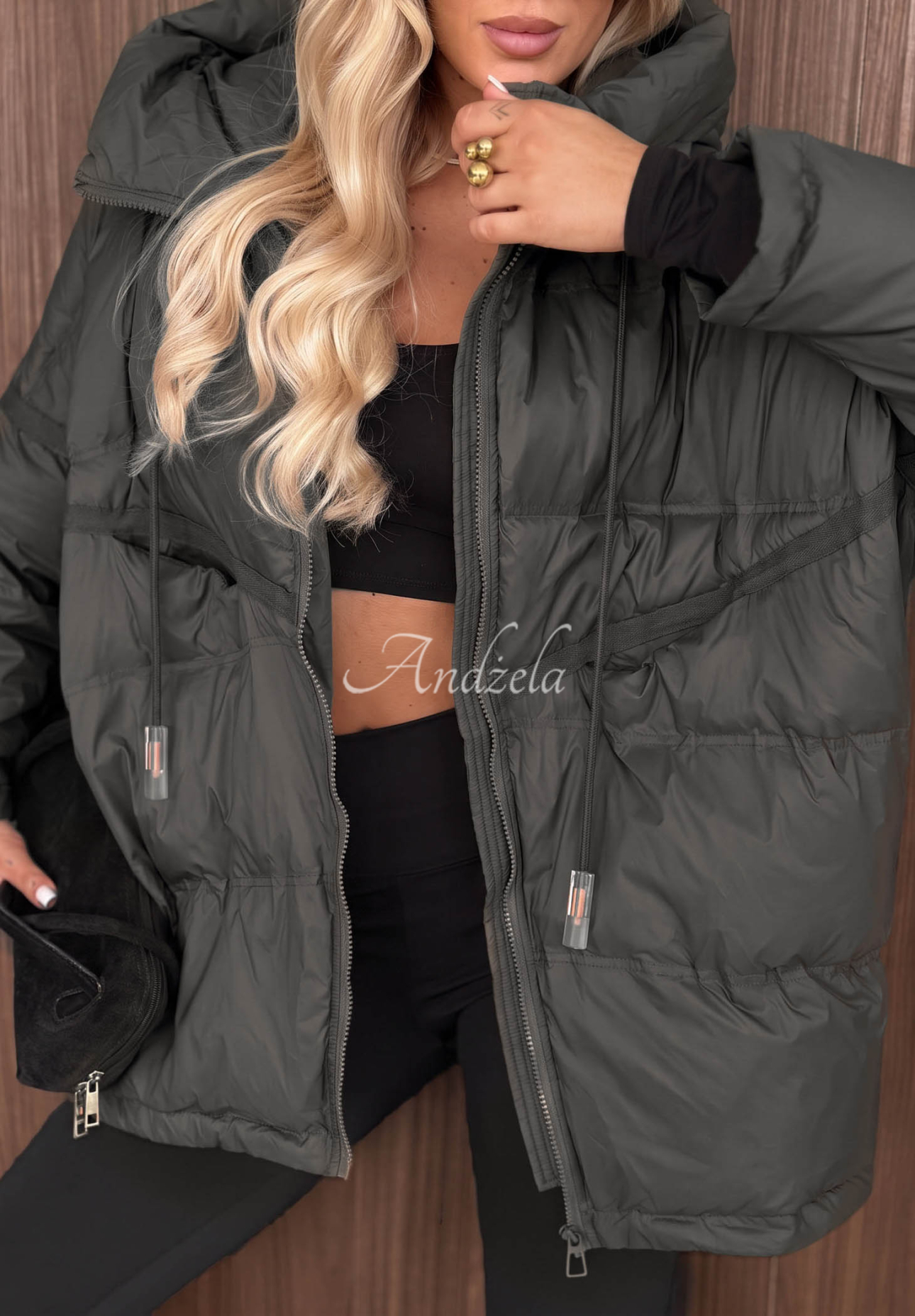Daunenjacke mit Kapuze Coldest Of Times Grau