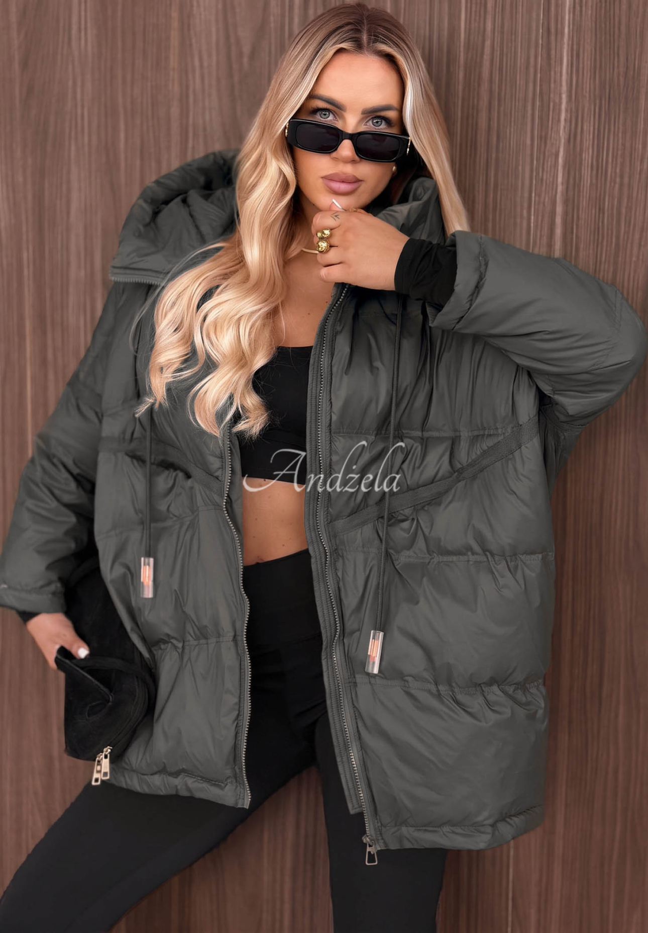 Daunenjacke mit Kapuze Coldest Of Times Grau