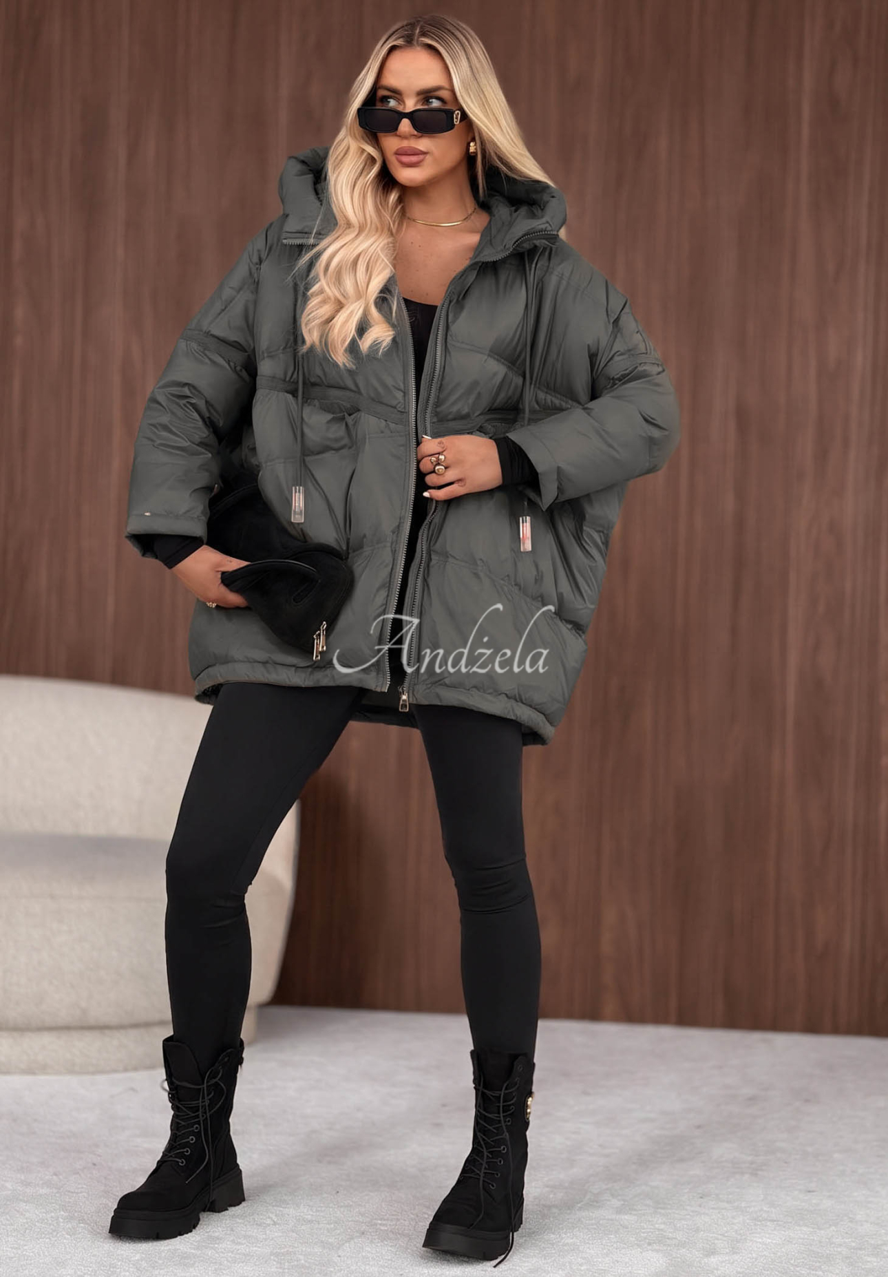 Daunenjacke mit Kapuze Coldest Of Times Grau