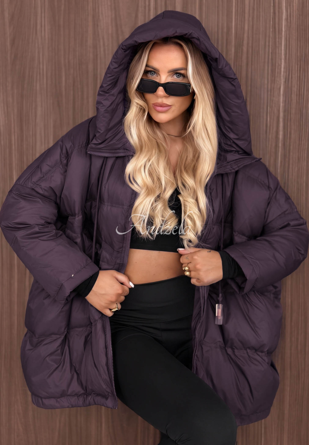 Daunenjacke mit Kapuze Coldest Of Times Violett