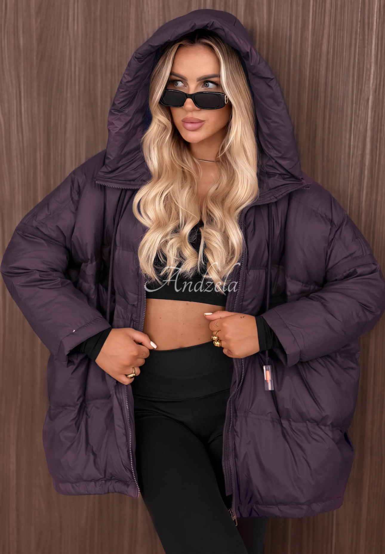 Daunenjacke mit Kapuze Coldest Of Times Violett