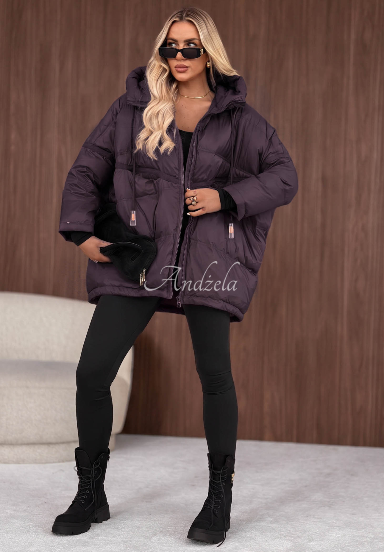 Daunenjacke mit Kapuze Coldest Of Times Violett