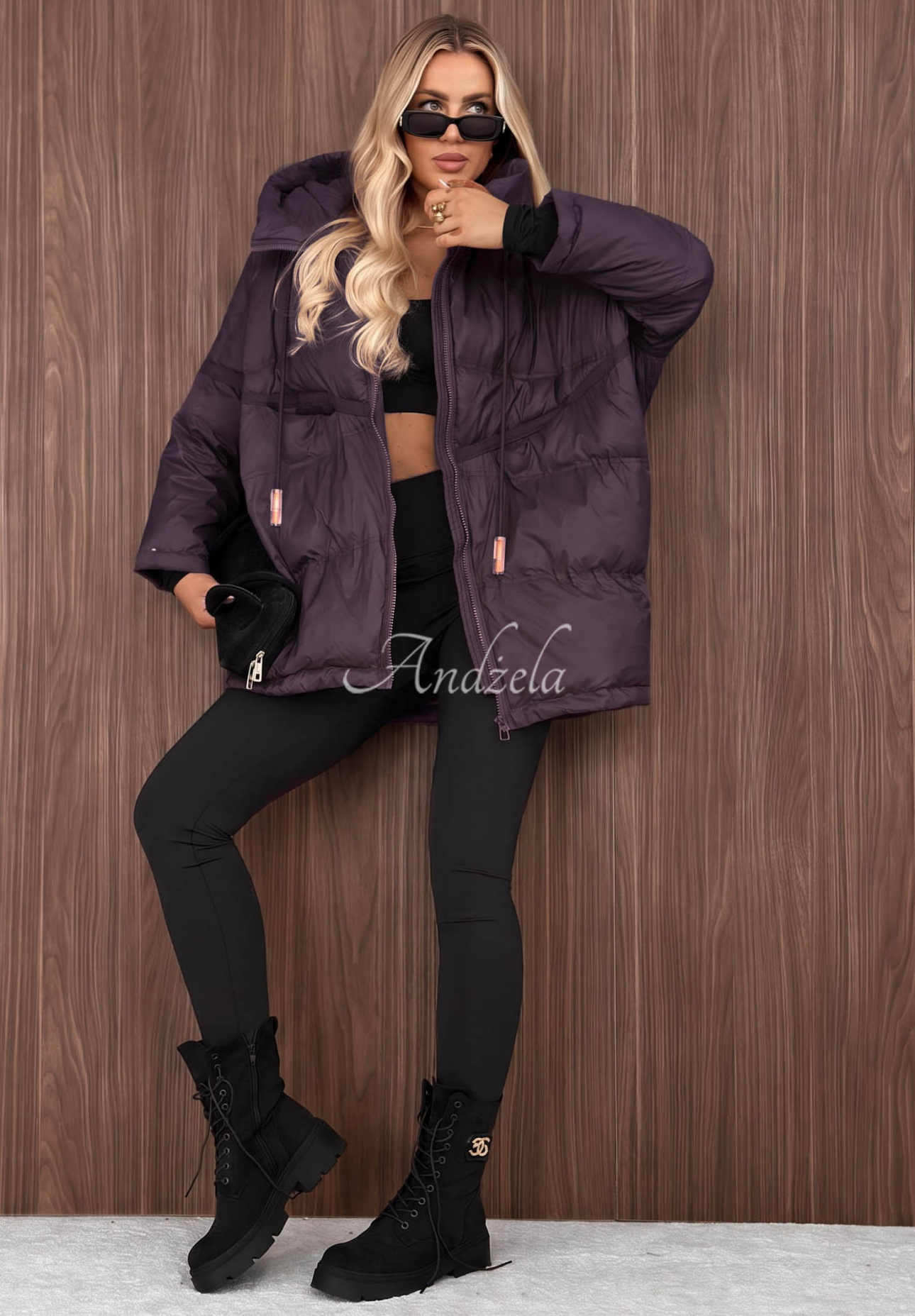 Daunenjacke mit Kapuze Coldest Of Times Violett