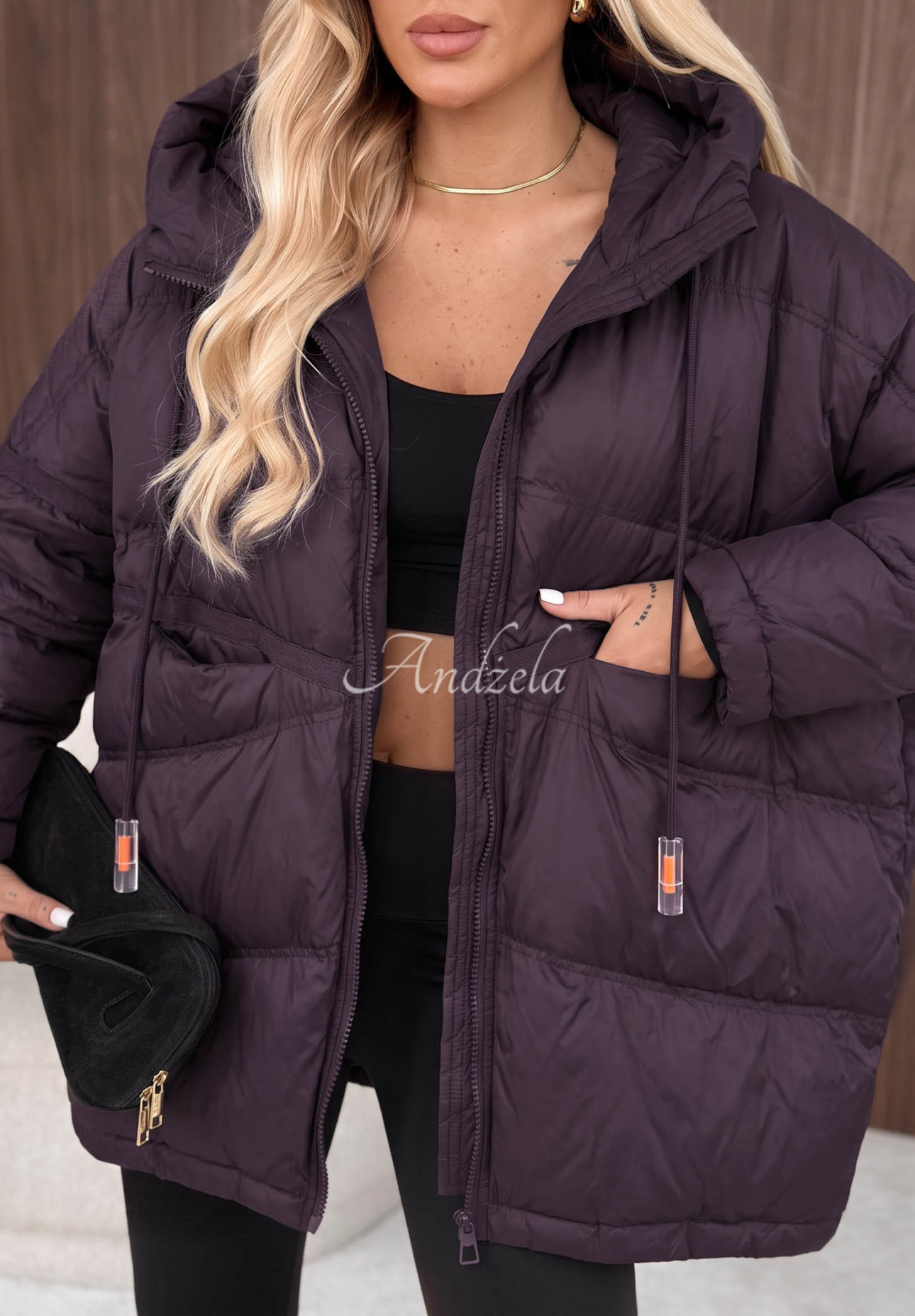 Daunenjacke mit Kapuze Coldest Of Times Violett