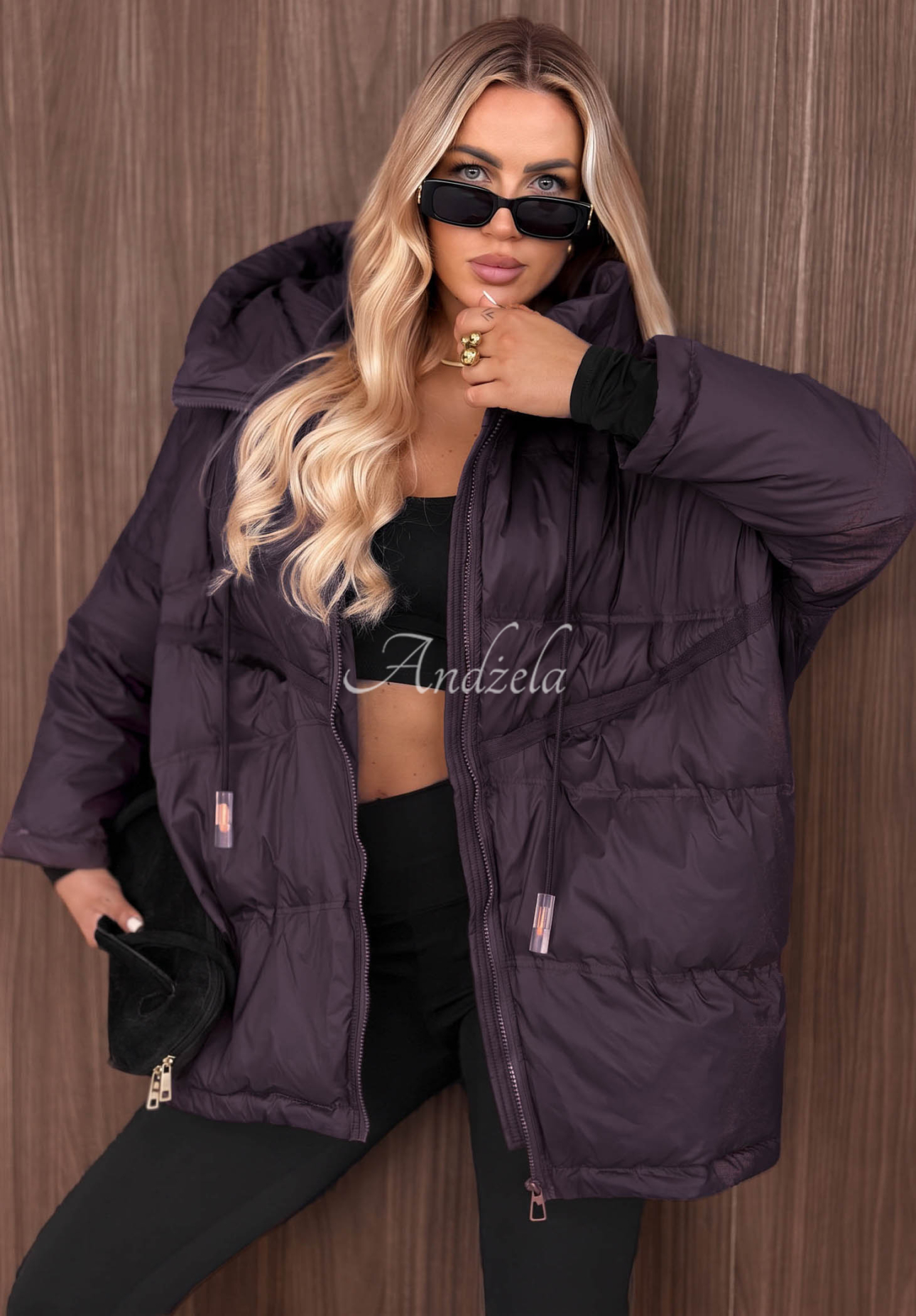 Daunenjacke mit Kapuze Coldest Of Times Violett