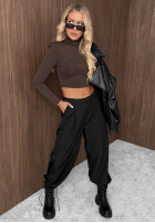 Krótka Bluse longsleeve Sassy Muse Schwarz
