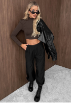Krótka Bluse longsleeve Sassy Muse Schwarz