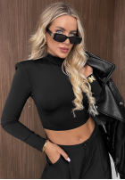 Krótka Bluse longsleeve Sassy Muse Schwarz