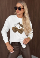 Sweatshirt z wisienkami Chic Cherries Weiß