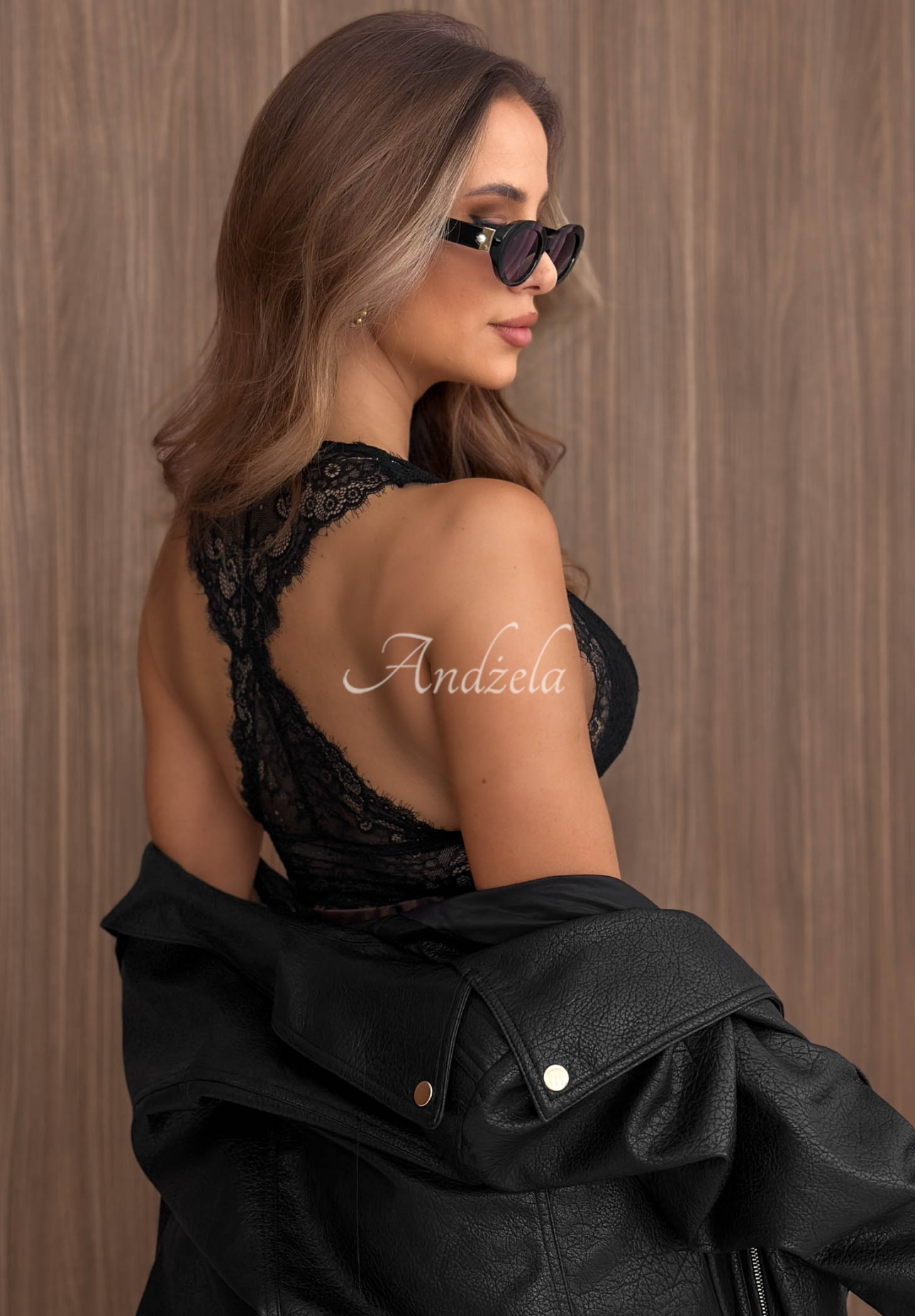Kurzes Spitzen-Top Secret Lover Schwarz