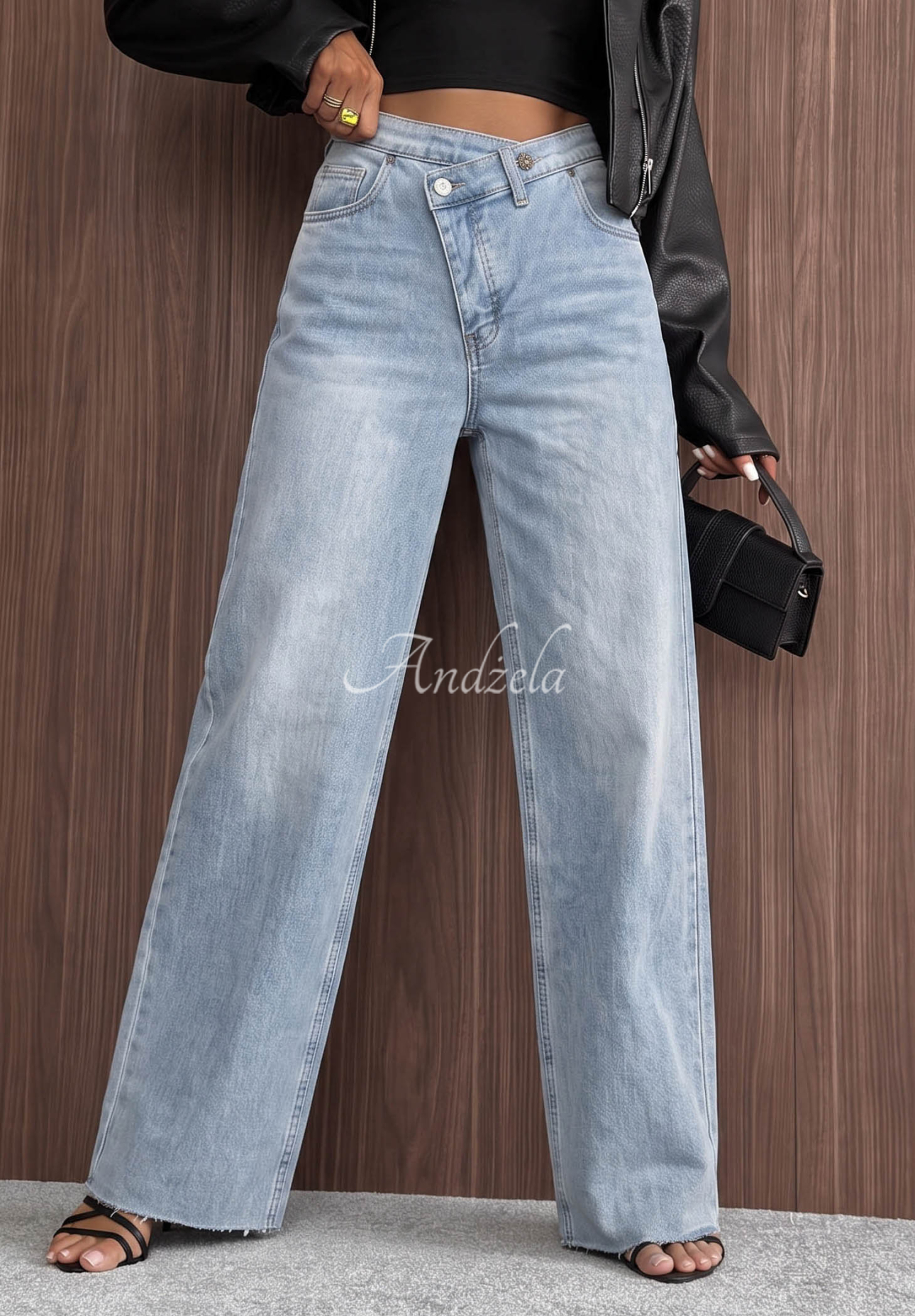Jeanshose Wide Leg Morning Calm Hellblau