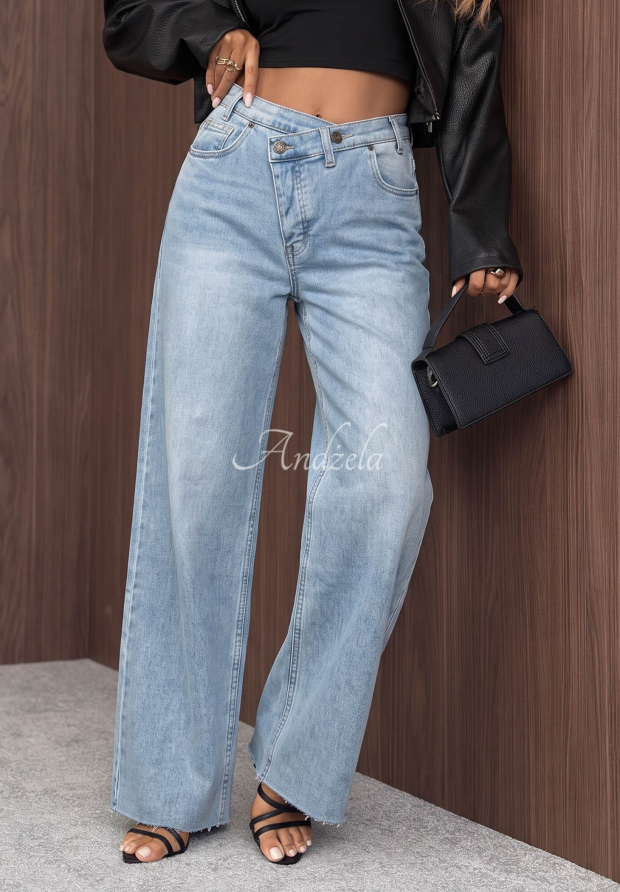Jeanshose Wide Leg Morning Calm Hellblau