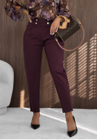 Eleganckie Hose Chinohose z guzikami Gentle Elegance Burgunderrot