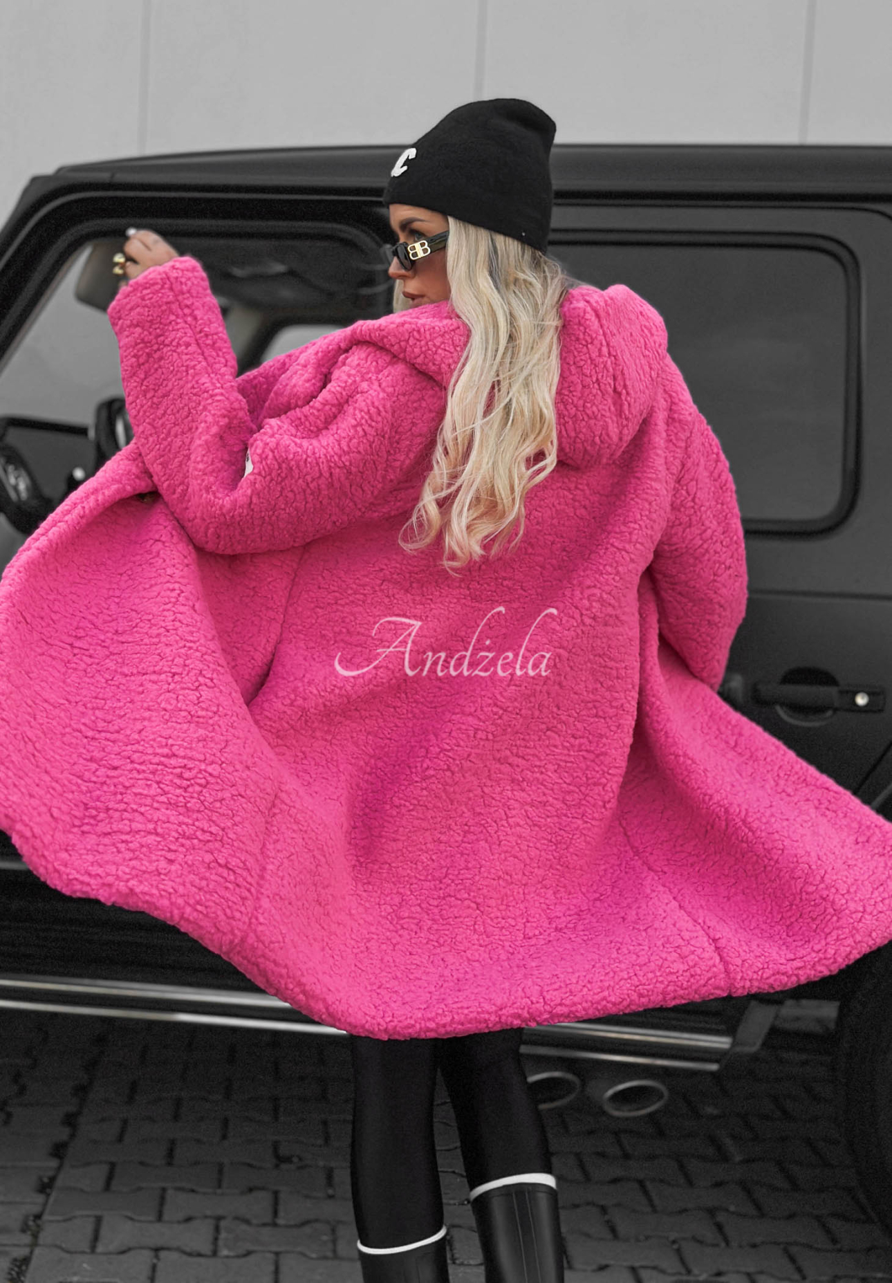 Langer Mantel aus Baumwolle mit Kapuze Frost Lady Fuchsia
