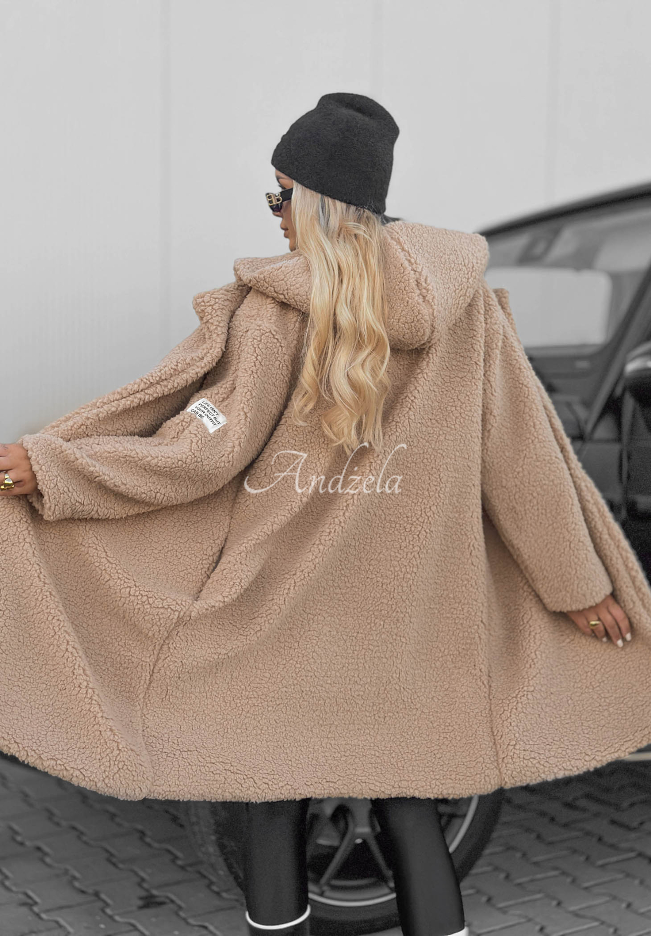 Langer Mantel aus Baumwolle mit Kapuze Frost Lady Beige