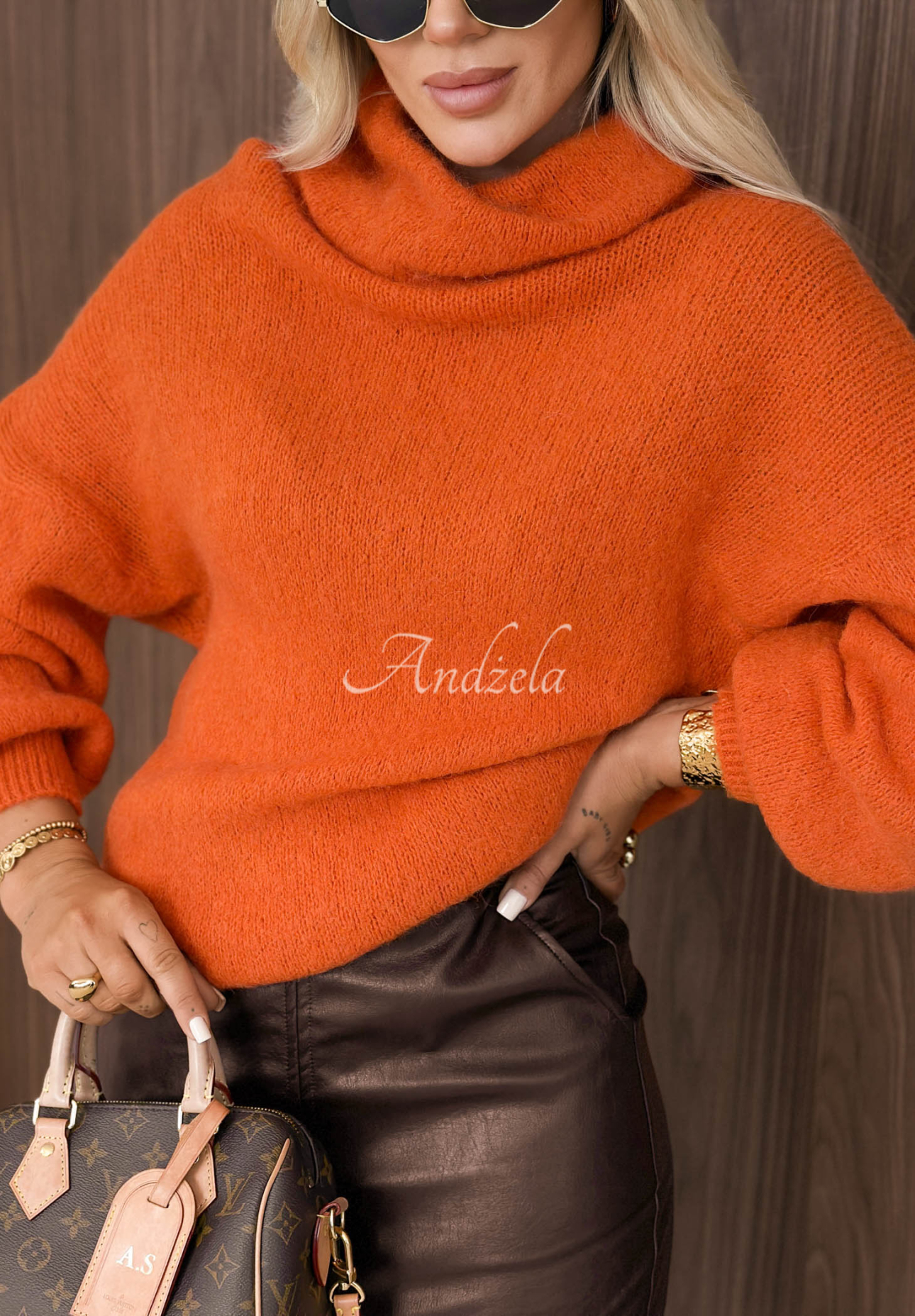 Weicher Rollkragenpullover mit Baby-Alpaka-Wolle Home Again Orange