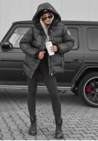 Pikowana Jacke z kapturem Simple Theory Schokoladenbraun