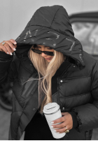 Pikowana Jacke z kapturem Simple Theory Schokoladenbraun