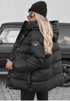 Pikowana Jacke z kapturem Simple Theory Schokoladenbraun