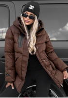 Pikowana Jacke z kapturem Simple Theory Schokoladenbraun