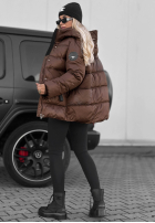 Pikowana Jacke z kapturem Simple Theory Schokoladenbraun
