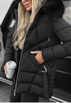 Długa pikowana Jacke z futerkiem Snow Babe Beige
