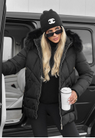 Długa pikowana Jacke z futerkiem Snow Babe Beige