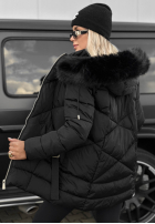 Długa pikowana Jacke z futerkiem Snow Babe Beige