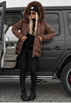 Długa pikowana Jacke z futerkiem Snow Babe Beige