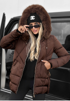 Długa pikowana Jacke z futerkiem Snow Babe Beige