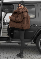 Jacke parka z kapturem i futerkiem Pine Path Schokoladenbraun