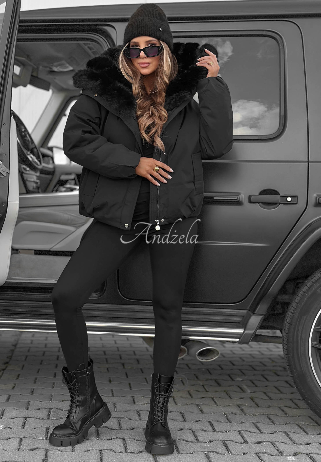 Parka mit Kunstfell Pine Path Schwarz
