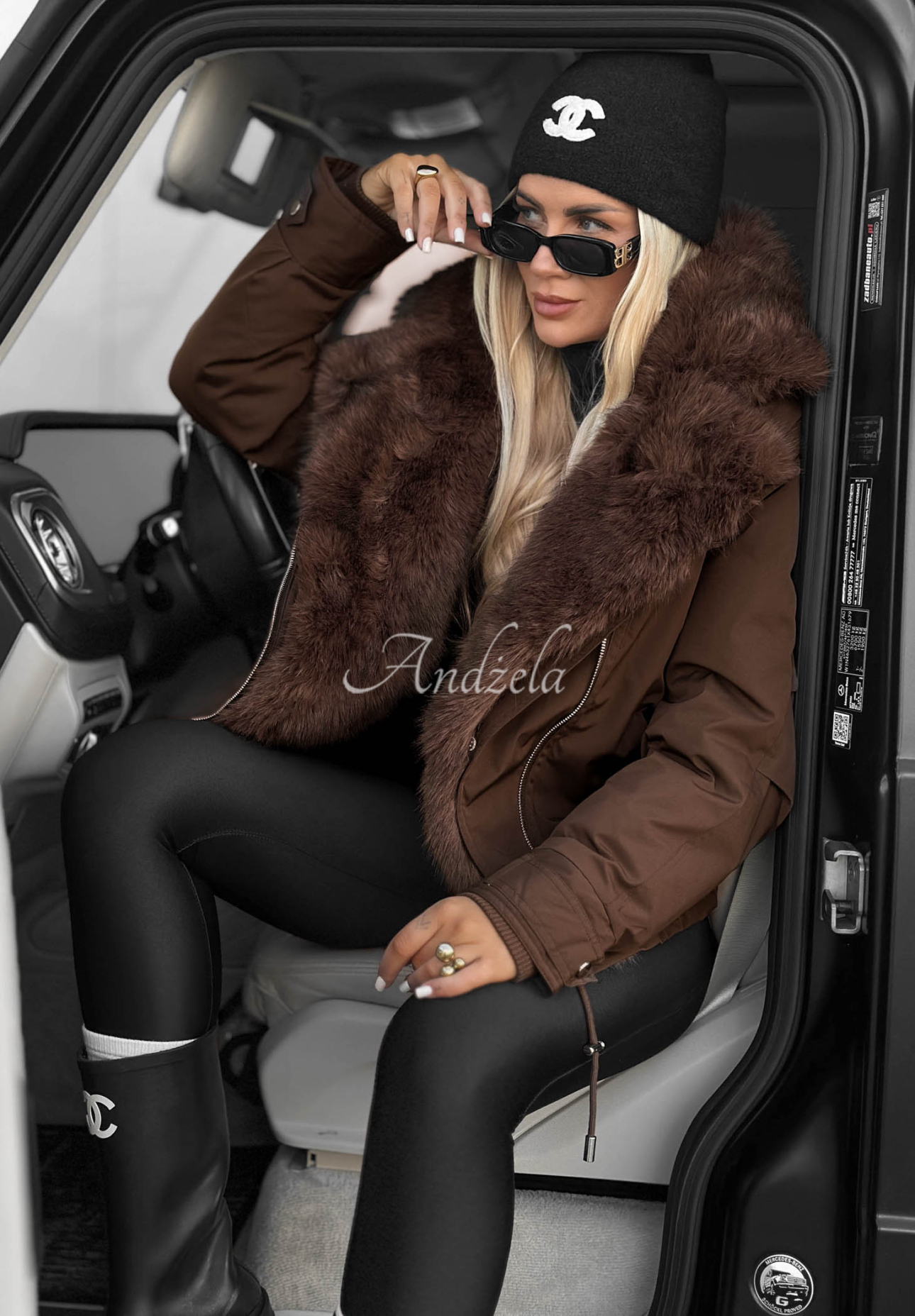 Parka mit Kunstfell Far Enough Schokoladenbraun